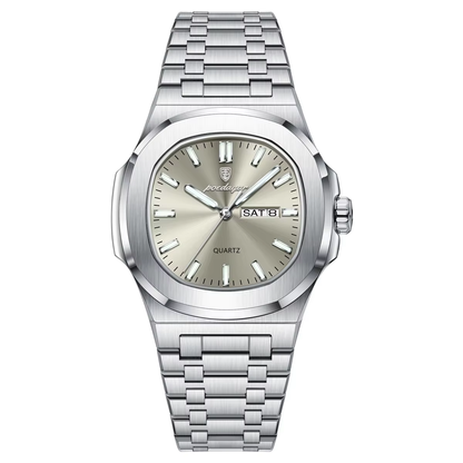 POE-15 CASUAL ELEGANTE ACERO PLATEADO GRIS ANALOGICO