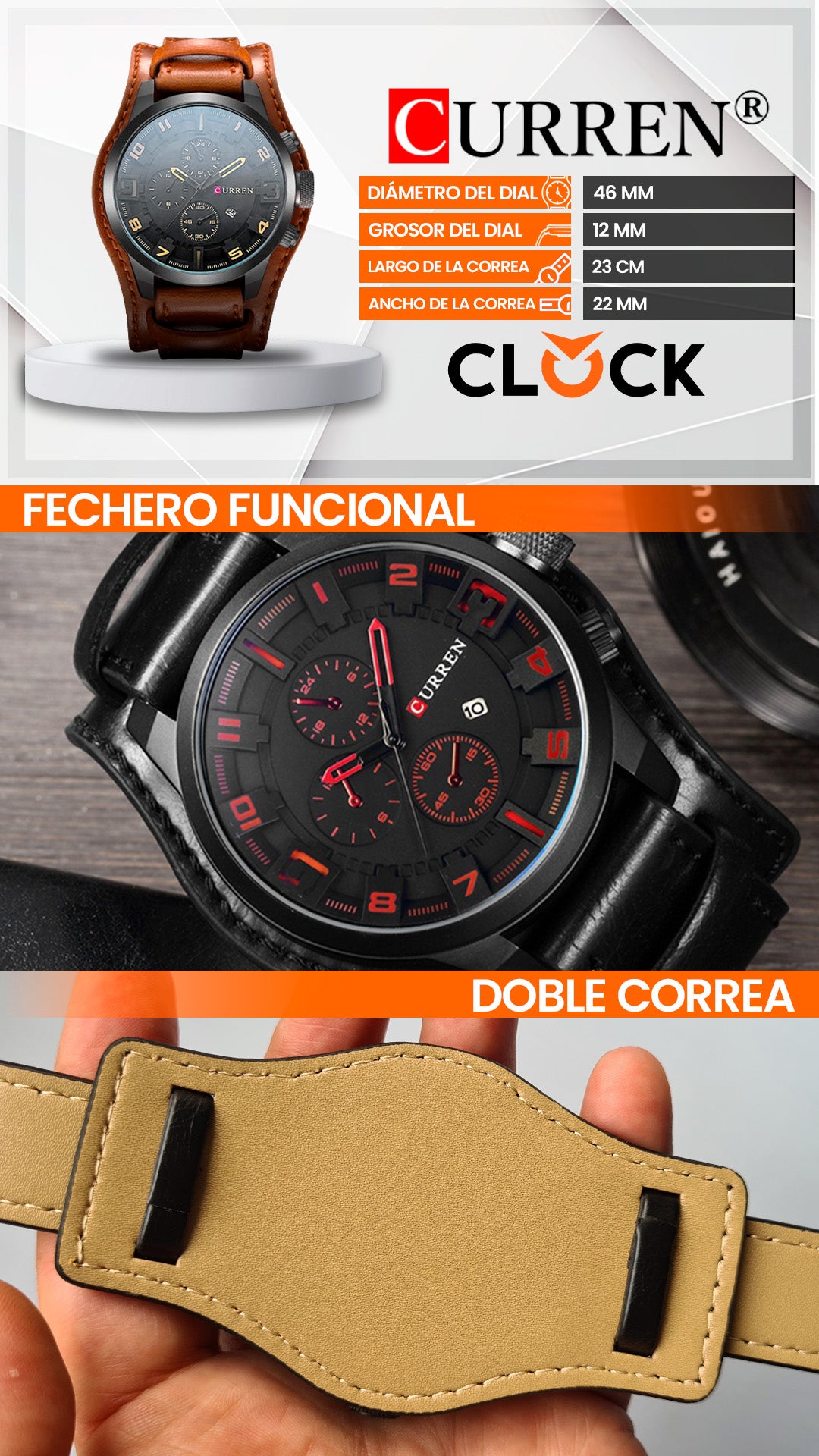 RELOJ CURREN 8225 ORIGINAL ELEGANTE DE CUERO | SKU: CUR-13, CUR-14, CUR-15, CUR-16, CUR-17