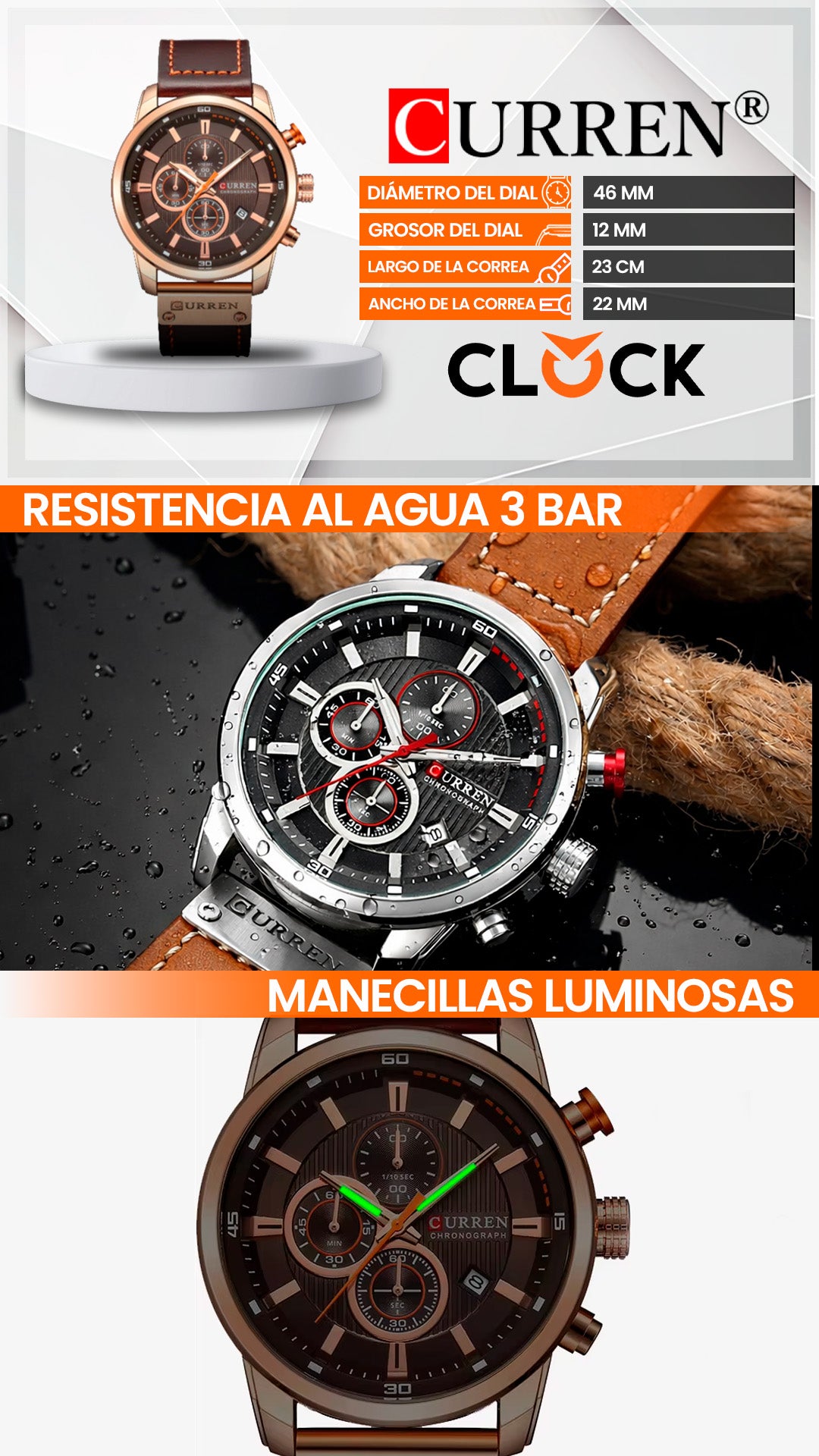 RELOJ CURREN ORIGINAL 8291 MARRÓN CASUAL | CUR-38, CUR-44, CUR-101, CUR-115, CUR-116