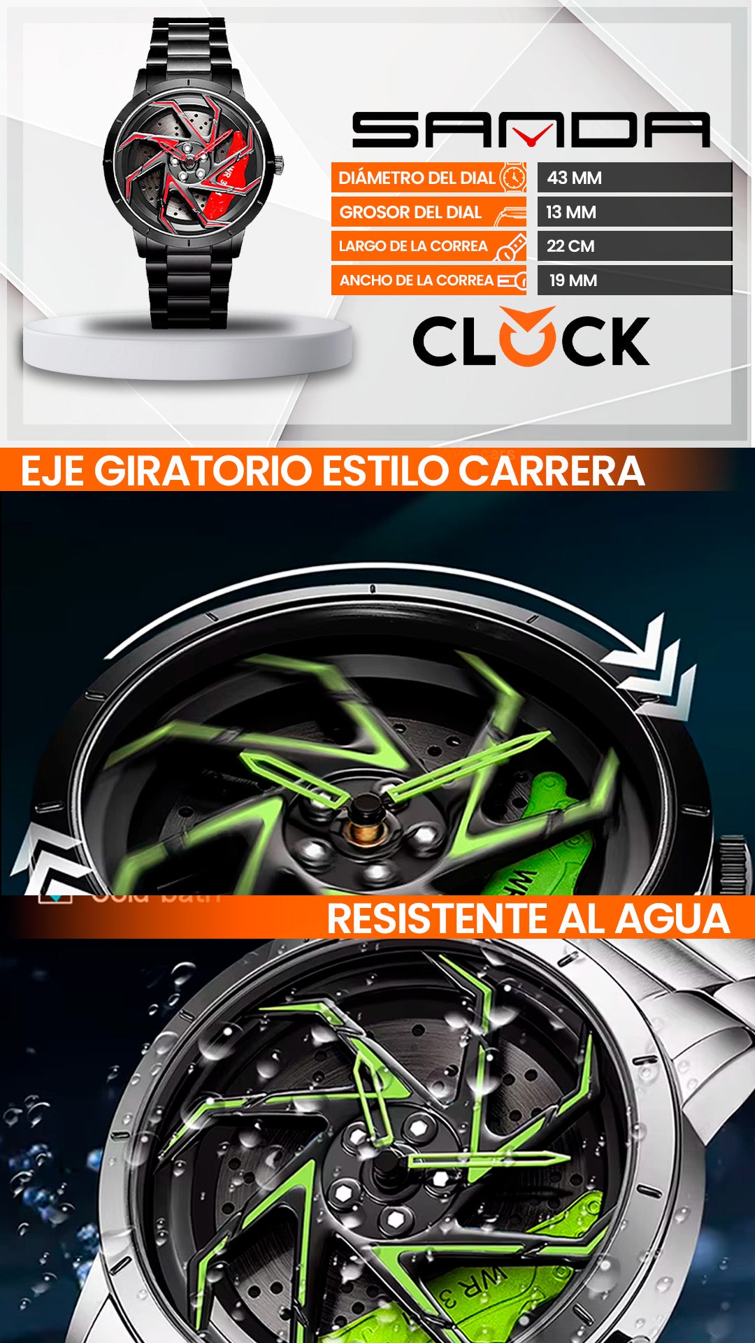 RELOJES SANDA ORIGINAL CASUAL NEGRO, PLATEADO Y AZUL | SAN-121, SAN-122, SAN-123, SAN-134, SAN-135