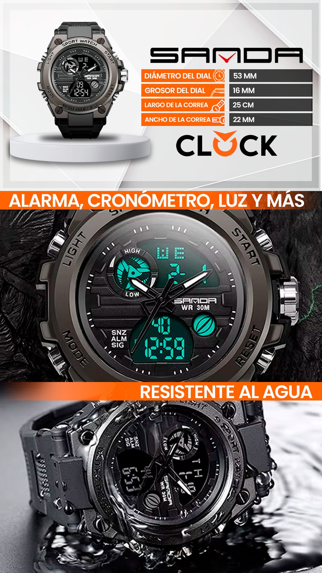 RELOJES SANDA 739 ORIGINAL DEPORTIVO | SKU: SAN-1, SAN-5, SAN-12, SAN-130