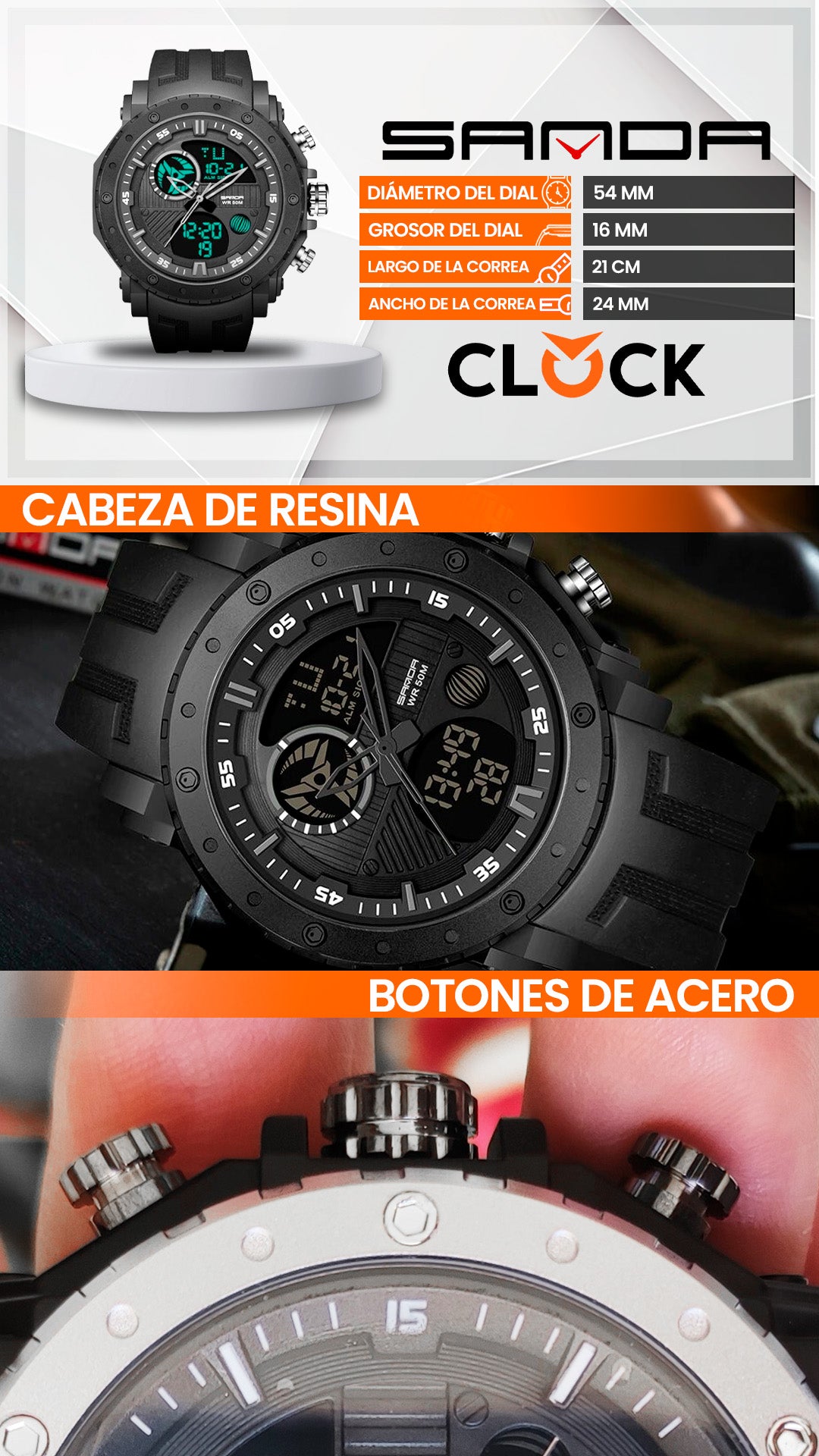 RELOJES SANDA 6012 CON CORREA DE GOMA | SKU: SAN-6, SAN-7, SAN-8