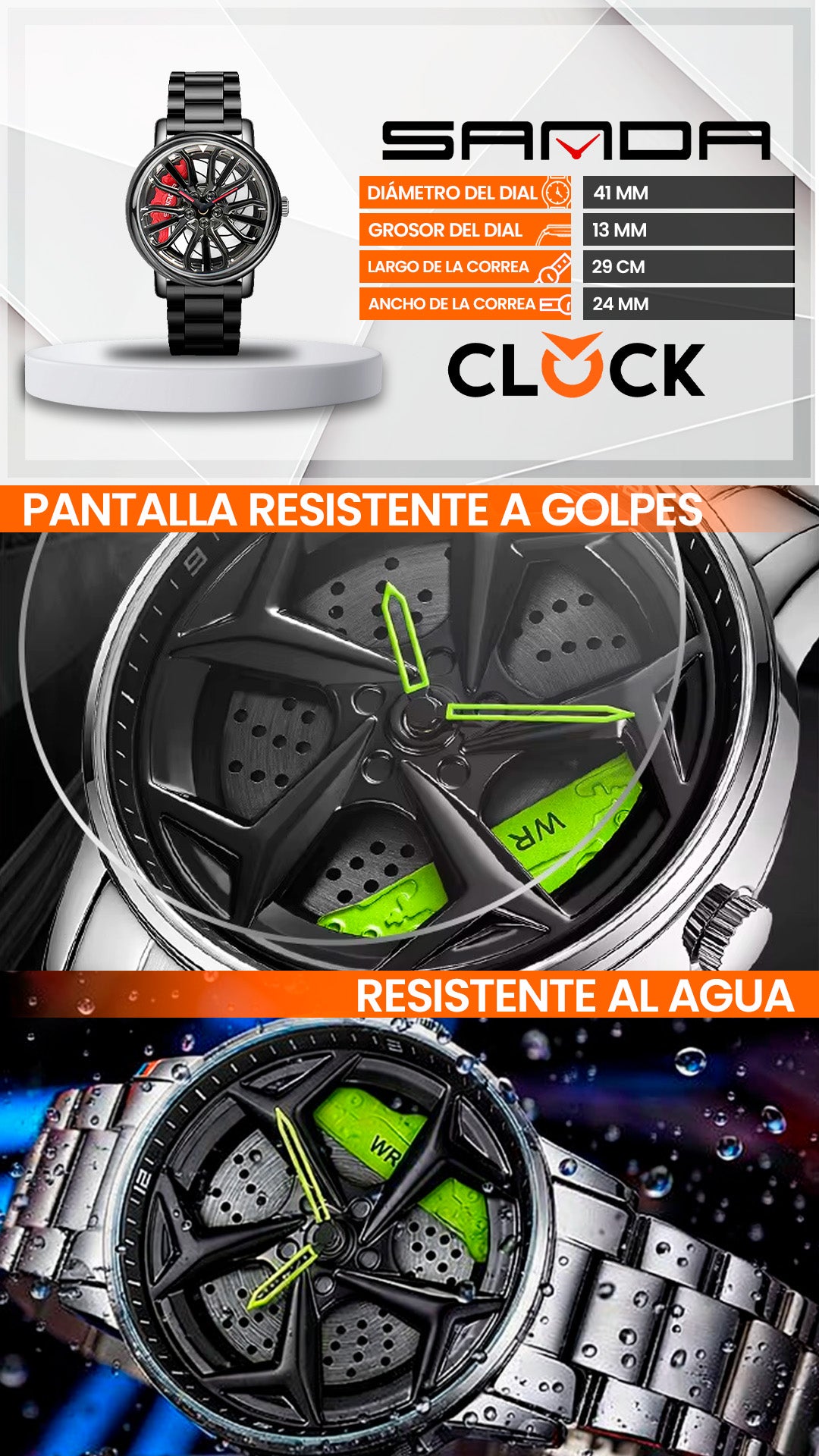 RELOJES SANDA ORIGINAL CASUAL NEGRO Y PLATEADO | SAN-54, SAN-55