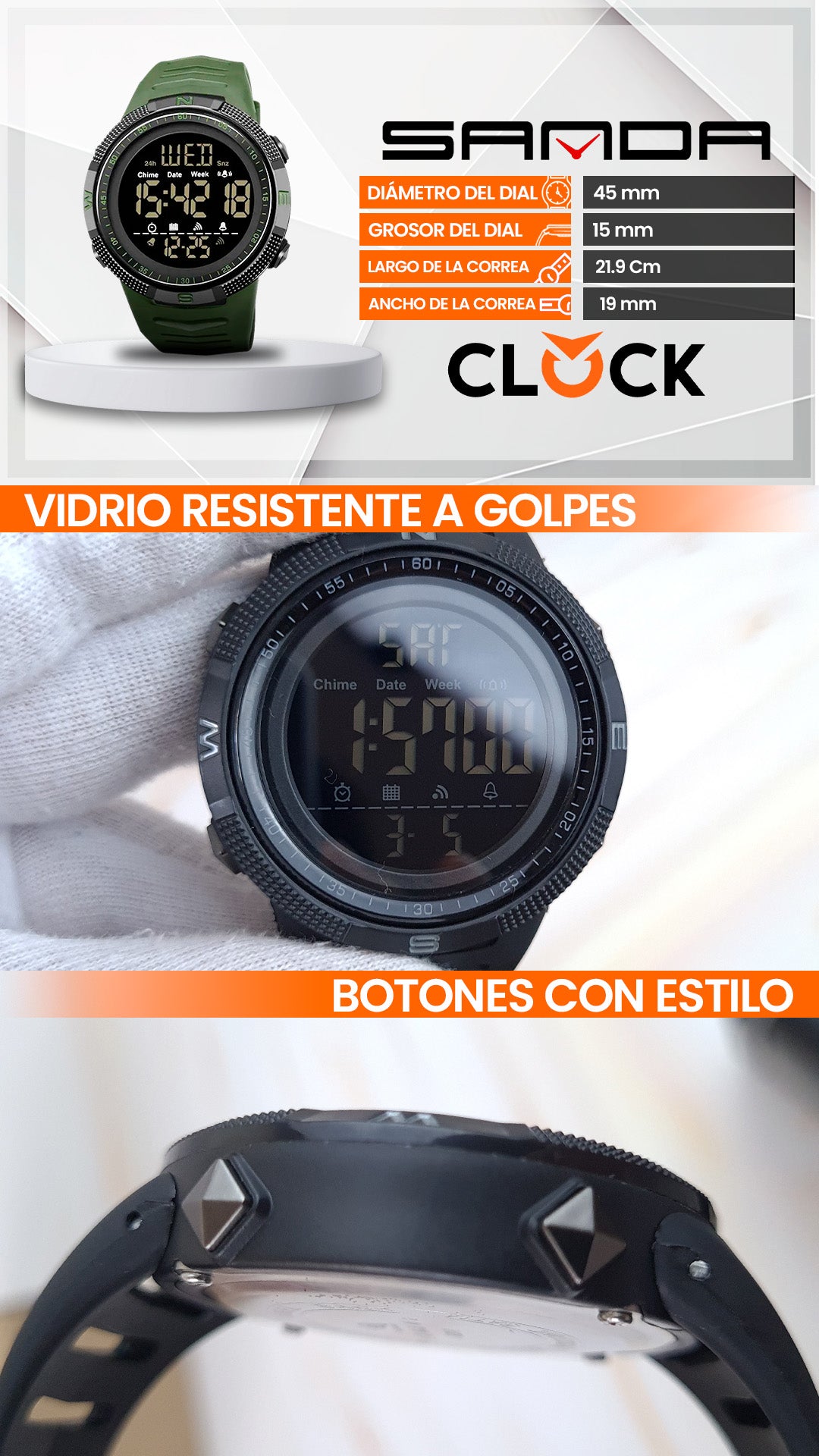 RELOJ SANDA 6014 FUTURISTA NEGRO| SAN-22 | SAN-124