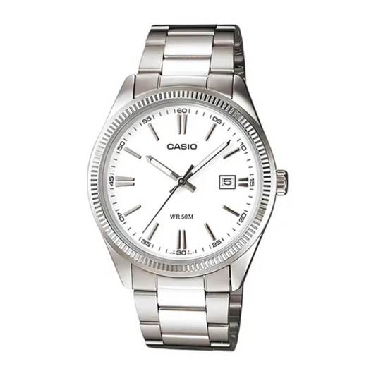 RELOJ CASIO ORIGINAL BLANCO MTP-1302D | CAS-100 PARA HOMBRE 