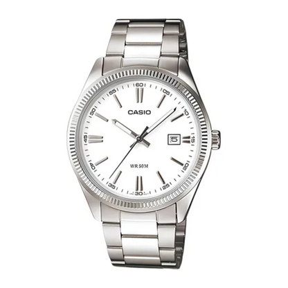 RELOJ CASIO ORIGINAL BLANCO MTP-1302D | CAS-100 PARA HOMBRE 