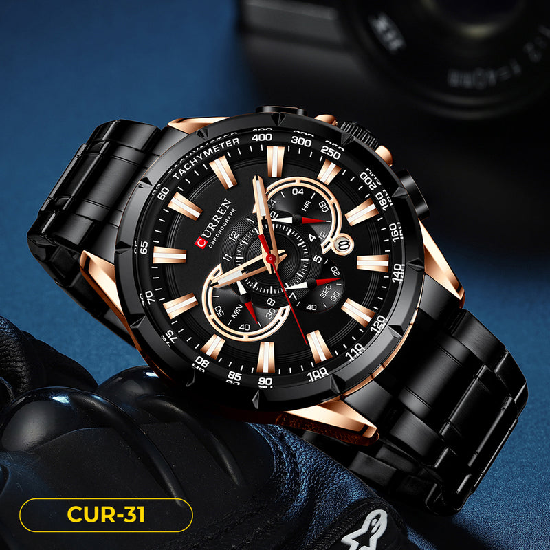 RELOJ CURREN NEGRO 8363 
ELEGANTE PARA HOMBRE - COLOMBIA