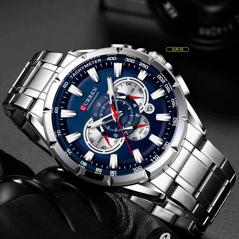 RELOJ CURREN PLATEADO 8363 
ELEGANTE PARA HOMBRE - COLOMBIA