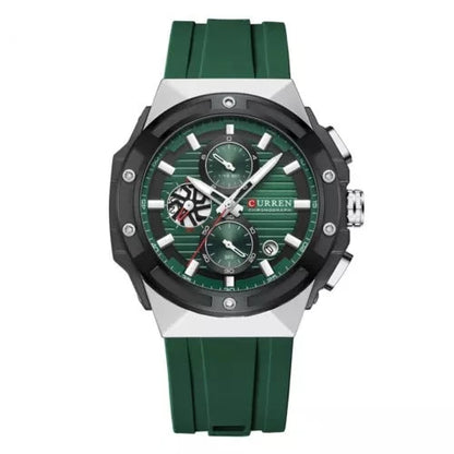 8462 | RELOJ CRONÓGRAFO CURREN ORIGINAL SILICONA NEGRO/AZUL/VERDE/GRIS CASUAL