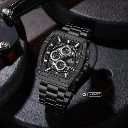 RELOJ NAVIFORCE NF8066 ORIGINAL ELEGANTE NEGRO | NAV-127, NAV-128