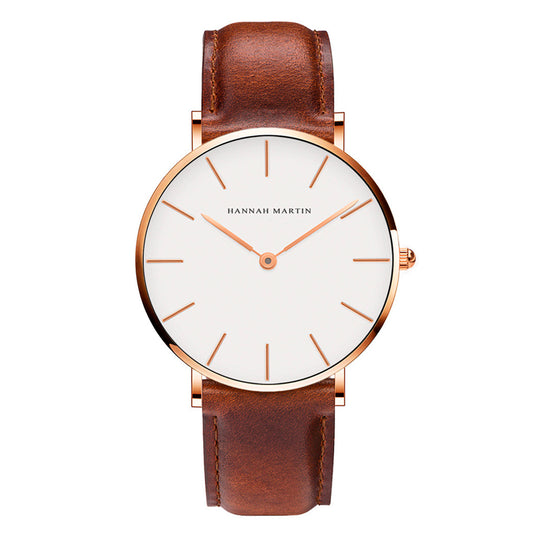 RELOJ ORGINAL HANNAH MARTIN ELEGANTE Y CASUAL - MARRON  | HAN-47