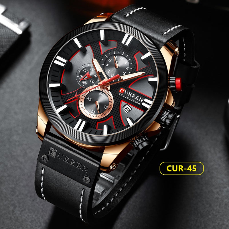 Reloj Curren Casual Cuero Negro CUR-46 8360-03 para Hombre