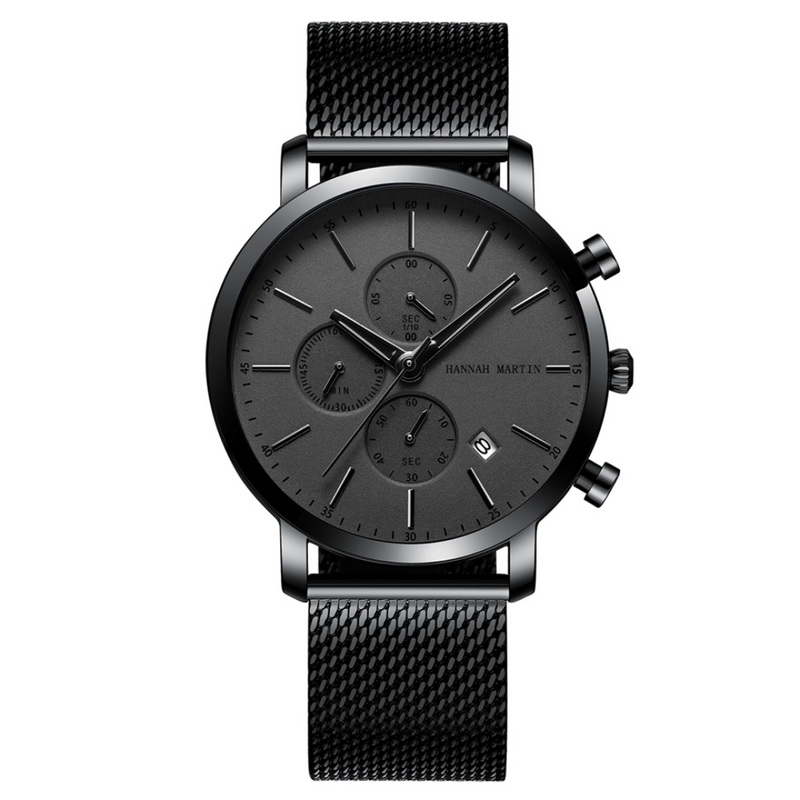 Reloj Hanna Martin Elegante Negro Acero HM-1092 HAN-16 para Hombre