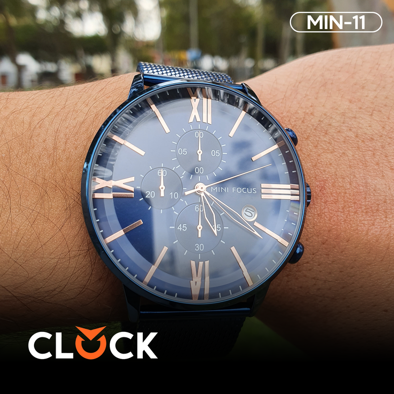 Reloj Minifocus Casual Elegante Acero Azul MIN-11 0236G para Hombre