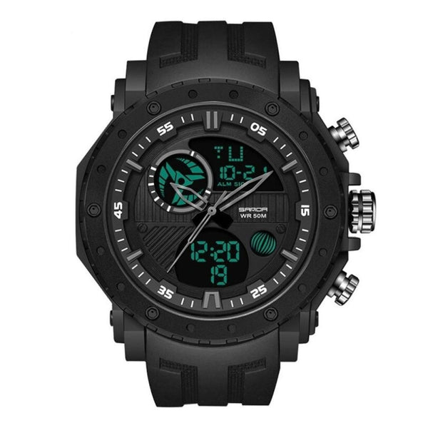 Reloj Sanda Deportivo Negro Silicona SAN-7 6012 para Hombre