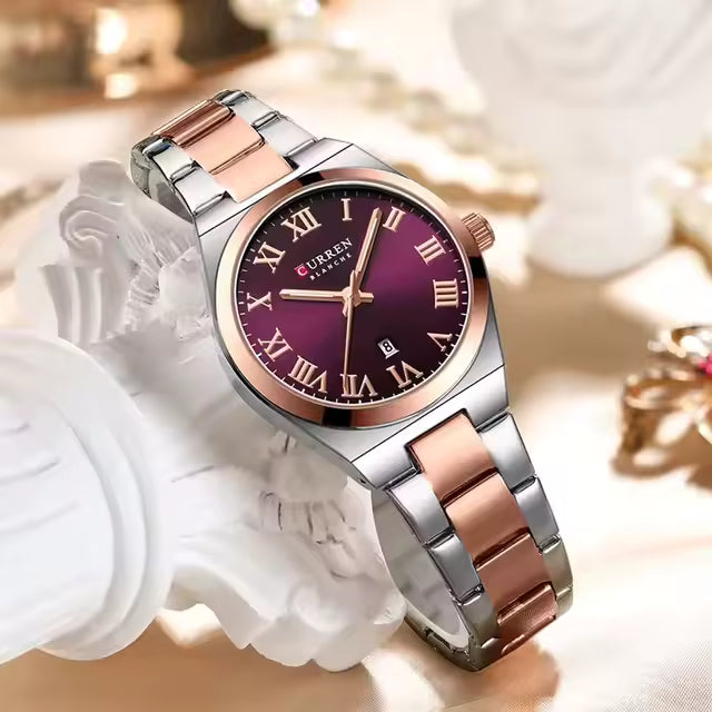 RELOJ CURREN MUJER ORIGINAL ELEGANTE ACERO INOXIDABLE 9095