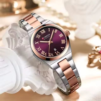RELOJ CURREN MUJER ORIGINAL ELEGANTE ACERO INOXIDABLE 9095