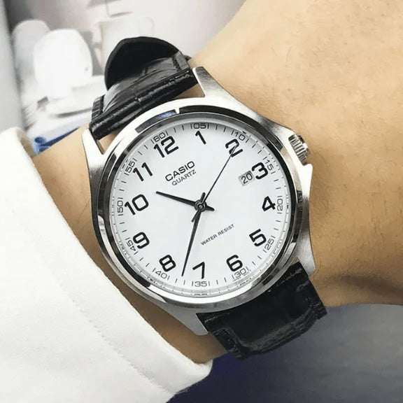MTP-1183 | RELOJ CASIO ORIGINAL DE CUERO DORADO/NEGRO