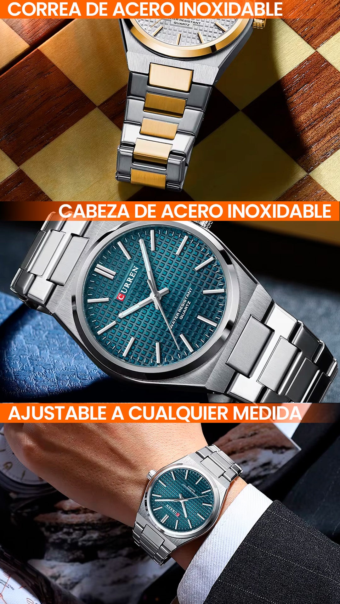 RELOJ CURREN ORIGINAL ELEGANTE PLATEADO 8439 | CUR-129 | CUR-130 | CUR-131