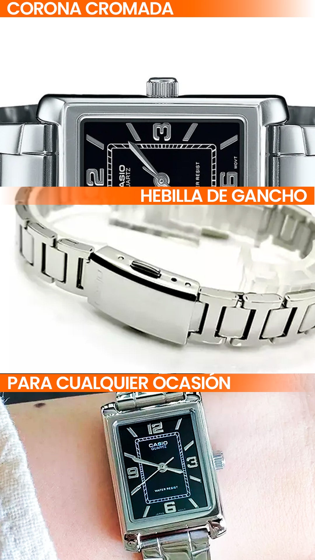LTP-1234GLL | RELOJES CASIO ORIGINAL DE ACERO PLATEADO