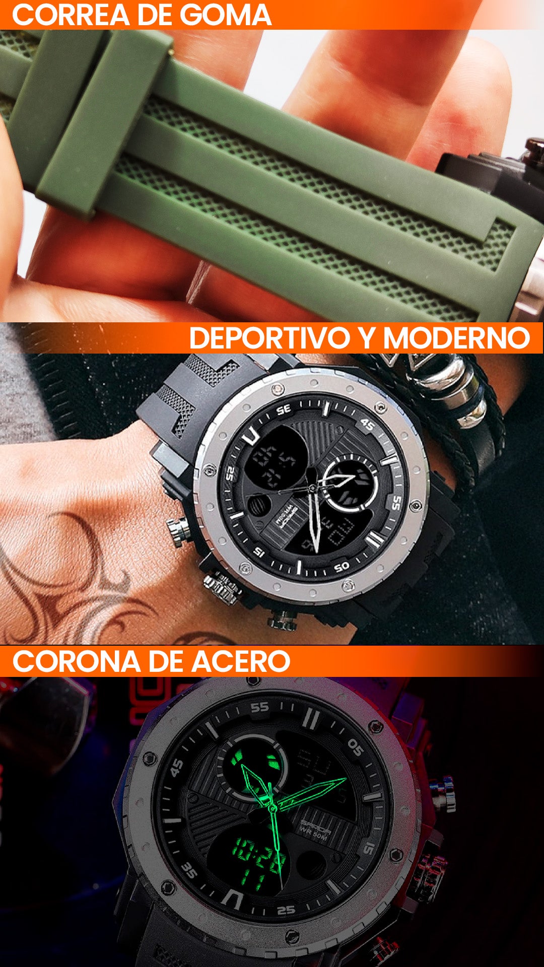 RELOJES SANDA 6012 CON CORREA DE GOMA | SKU: SAN-6, SAN-7, SAN-8