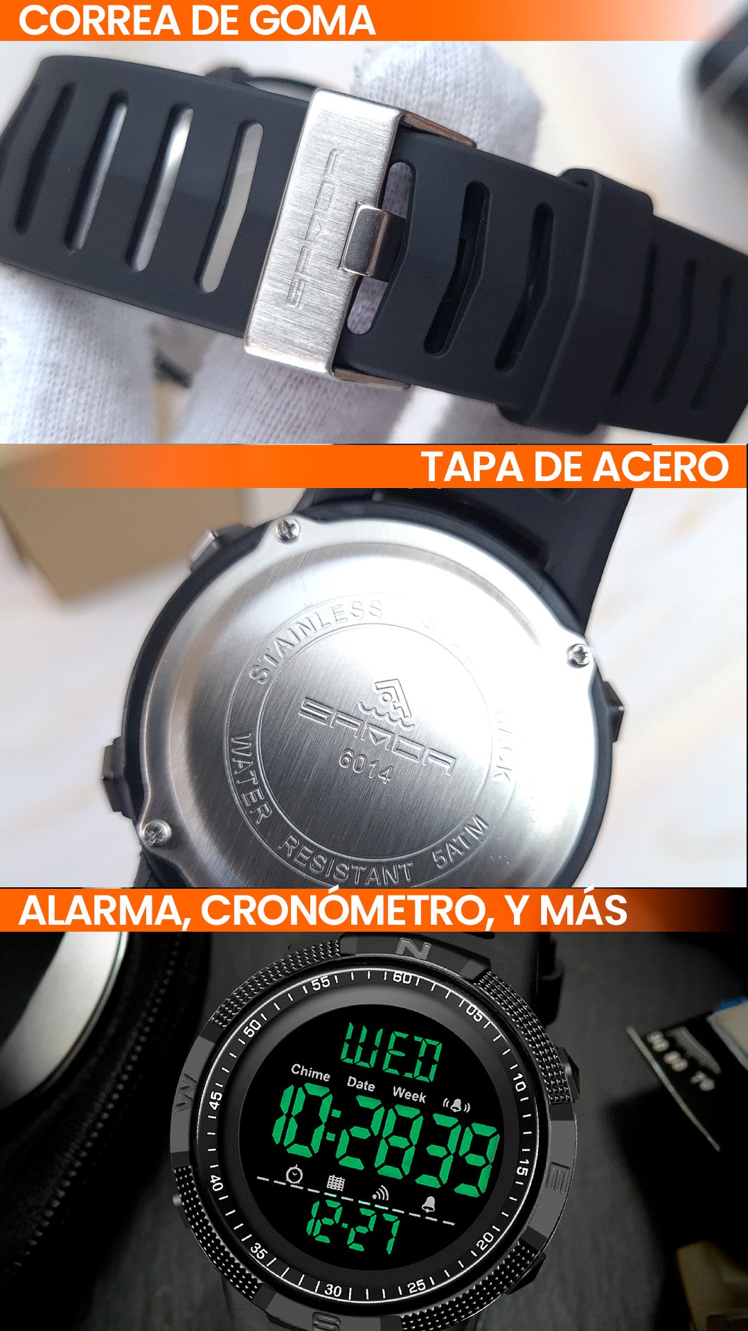 RELOJ SANDA 6014 FUTURISTA NEGRO| SAN-22 | SAN-124