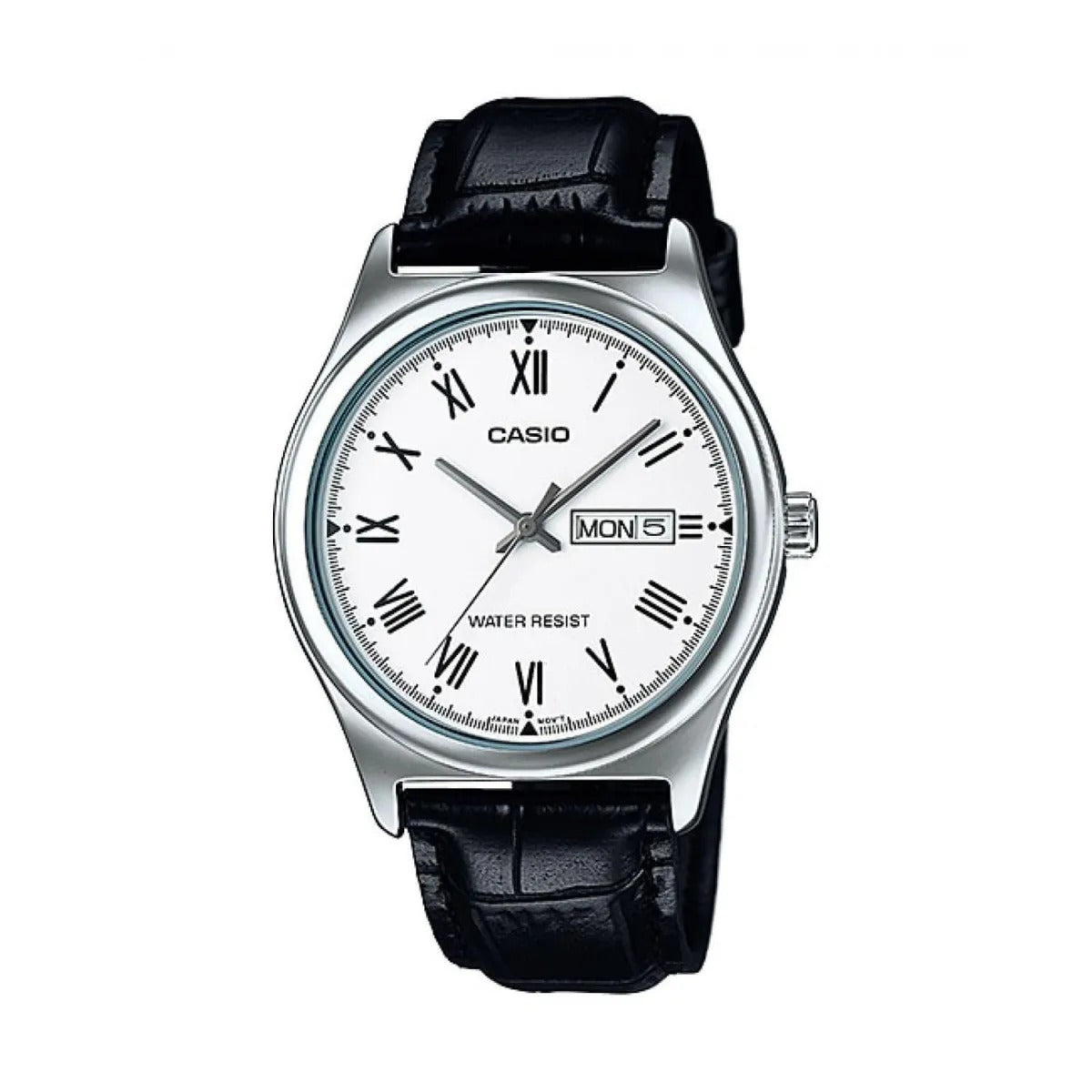 MTP-V006 | RELOJ CASIO ORIGINAL DE CUERO NEGRO | CAS-241, CAS-242