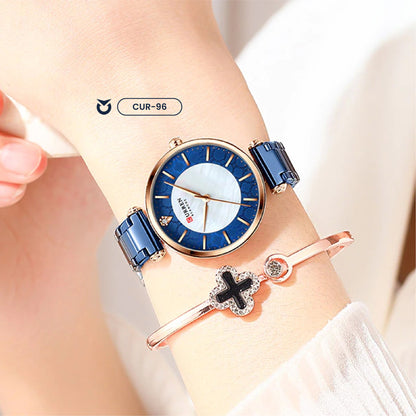 9072 | RELOJ CURREN ORIGINAL AZUL/DORADO/PLATEADO/ORO ROSA CASUAL
