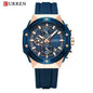 8462 | RELOJ CRONÓGRAFO CURREN ORIGINAL SILICONA NEGRO/AZUL/VERDE/GRIS CASUAL