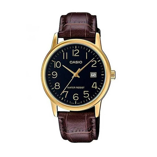 MTP-V002GL/LTP-V002GL RELOJ CASIO ORIGINAL DE CUERO ANALÓGICO PARA PAREJA | CAS-120, CAS-37