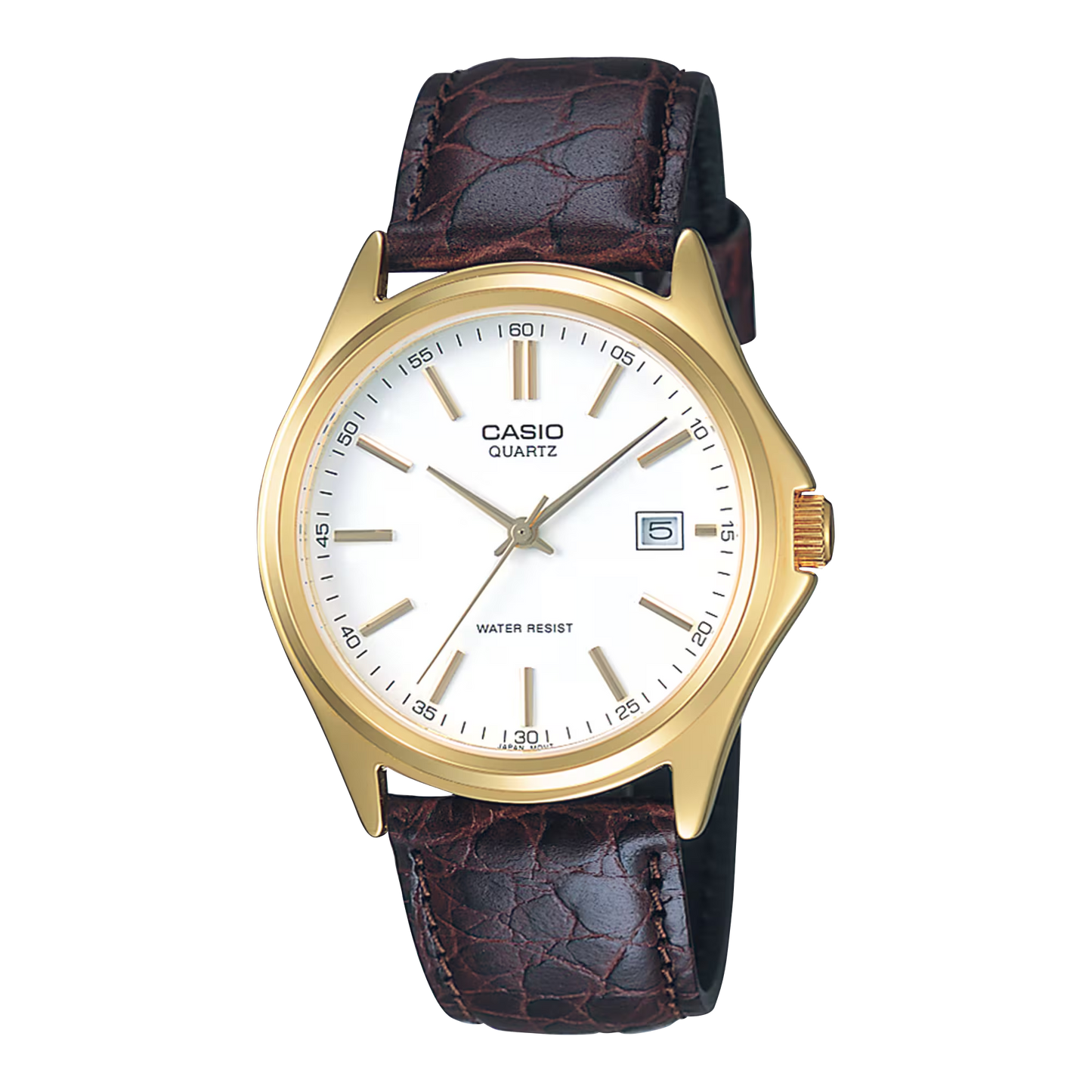 MTP-1183 | RELOJ CASIO ORIGINAL DE CUERO DORADO/NEGRO