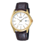 MTP-1183 | RELOJ CASIO ORIGINAL DE CUERO DORADO/NEGRO