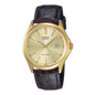 MTP-1183 | RELOJ CASIO ORIGINAL DE CUERO DORADO/NEGRO
