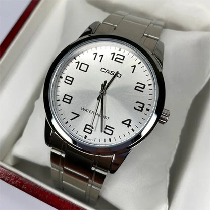 MTP-V001D/LTP-V001D RELOJES CASIO DE ACERO PARA PAREJA DE COLOR PLATEADO | CAS-2, CAS-202