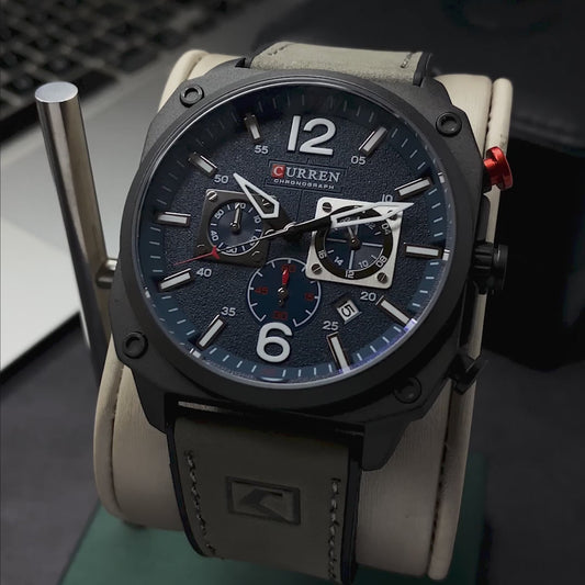 Reloj Curren Casual Elegante Cuero Gris CUR-85 GR8815 para Hombre