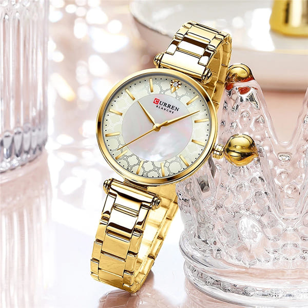 9072 | RELOJ CURREN ORIGINAL AZUL/DORADO/PLATEADO/ORO ROSA CASUAL