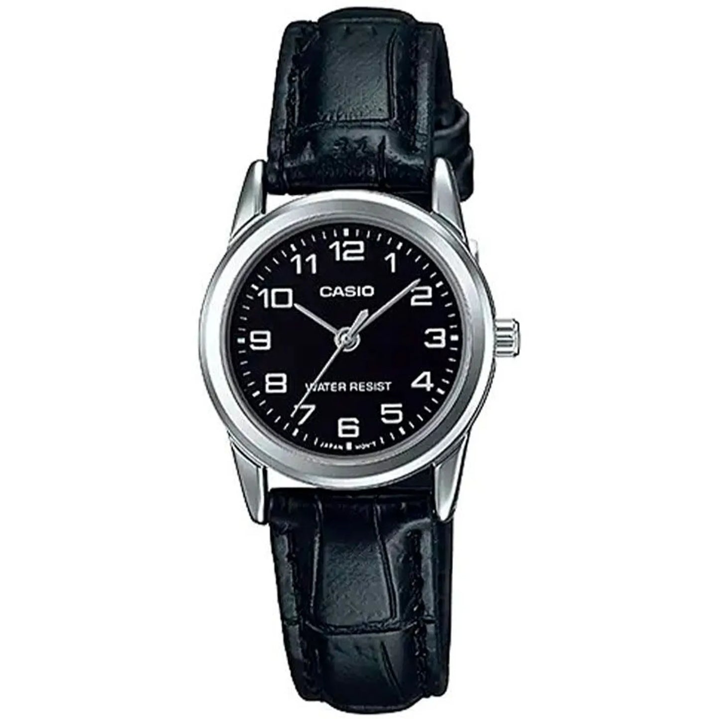 MTP-V001L-1B/LTP-V001L-1B RELOJ CASIO DE CUERO PARA PAREJA DE COLOR NEGRO | CAS-40, CAS-229