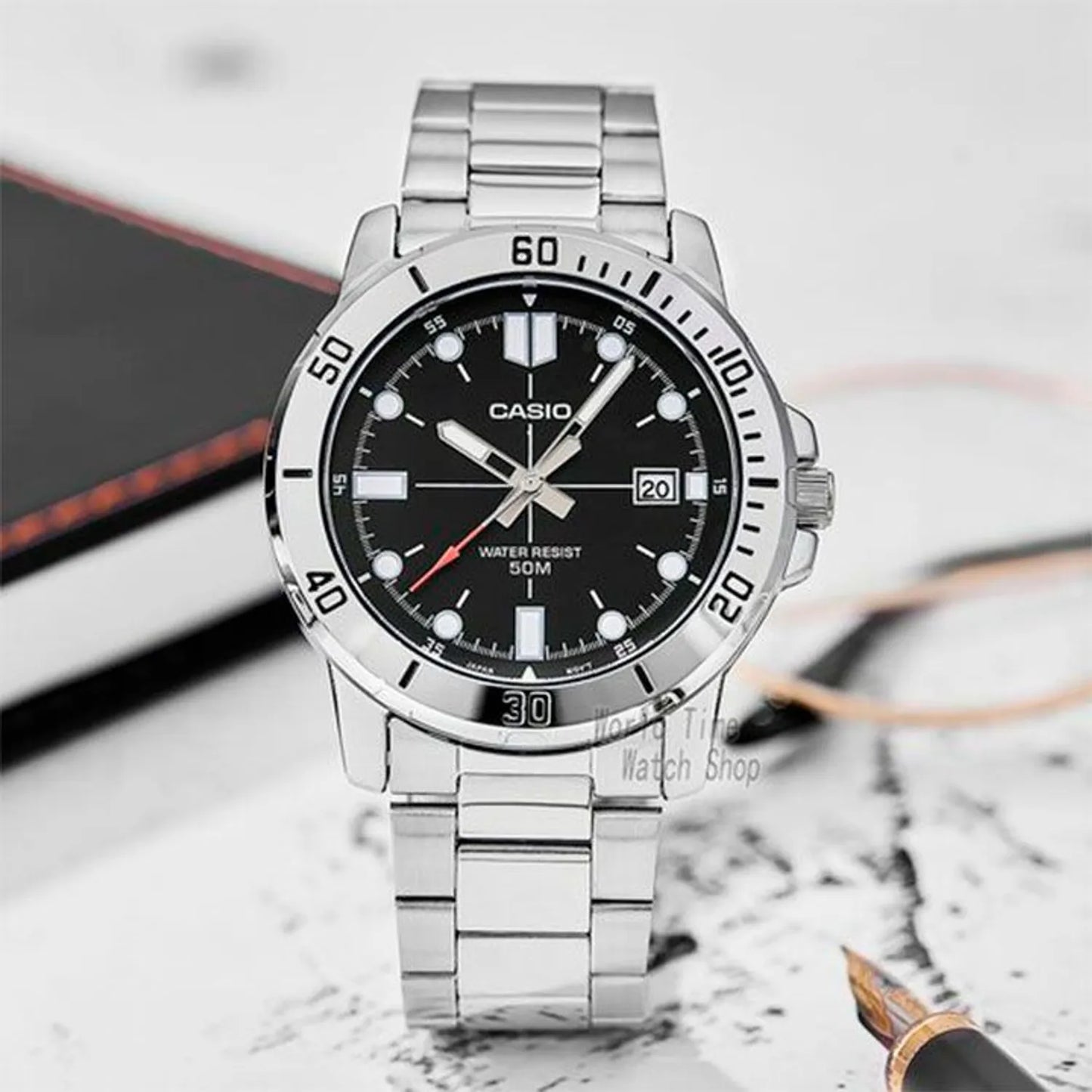MTP-VD01D | RELOJ CASIO ORIGINAL DE ACERO/CUERO | CAS-265, CAS-269, CAS-270