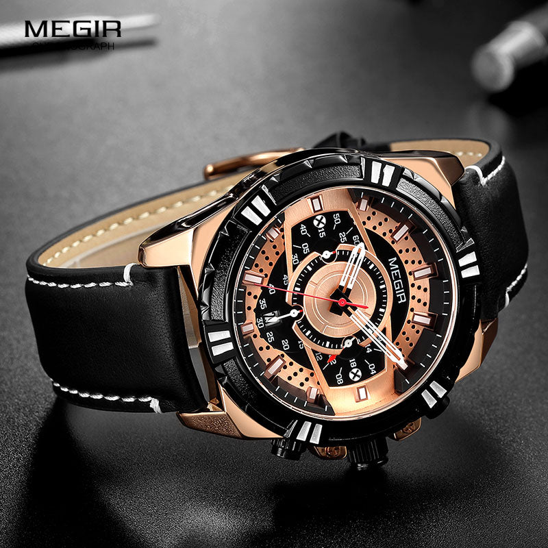 RELOJ MEGIR - ELEGANTE ORO ROSA | SKU: MEG-15 - CLOCK-PERU