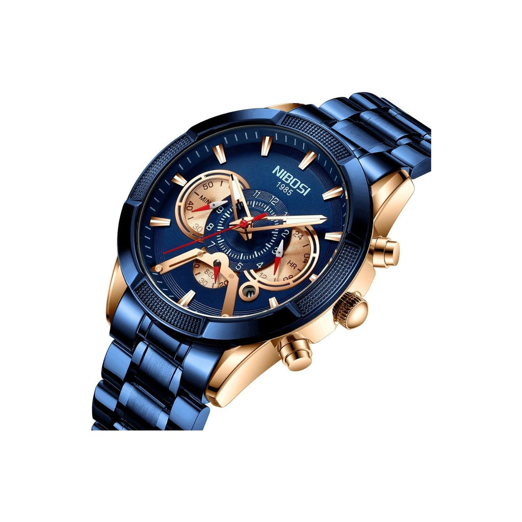 RELOJ NIBOSI ACERO AZUL DORADO SKU NIB 7