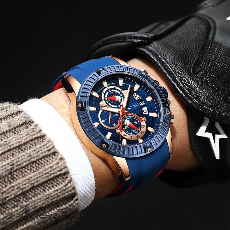 RELOJ MINIFOCUS - AZUL CON ROJO | SKU: MIN-5 - CLOCK-PERU