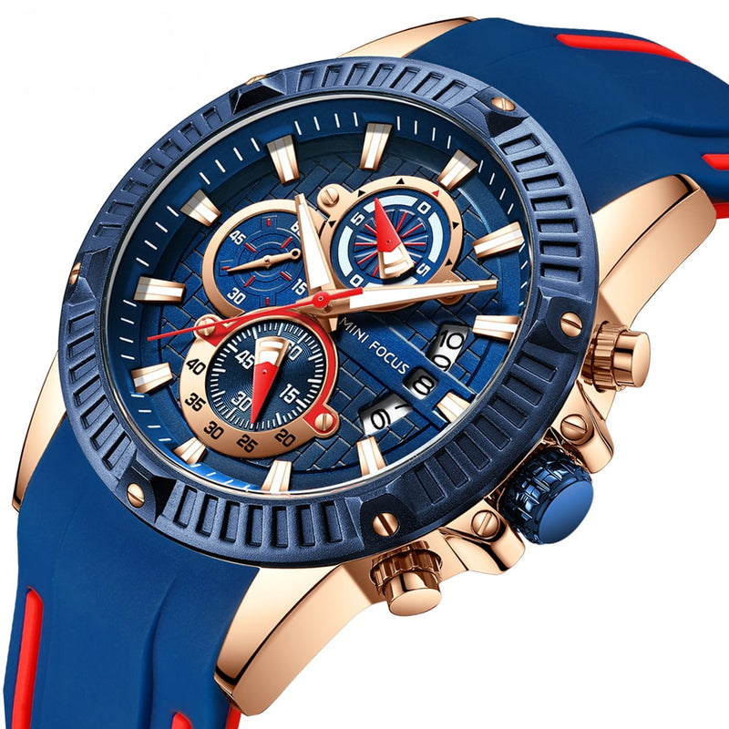 RELOJ MINIFOCUS - AZUL CON ROJO | SKU: MIN-5 - CLOCK-PERU