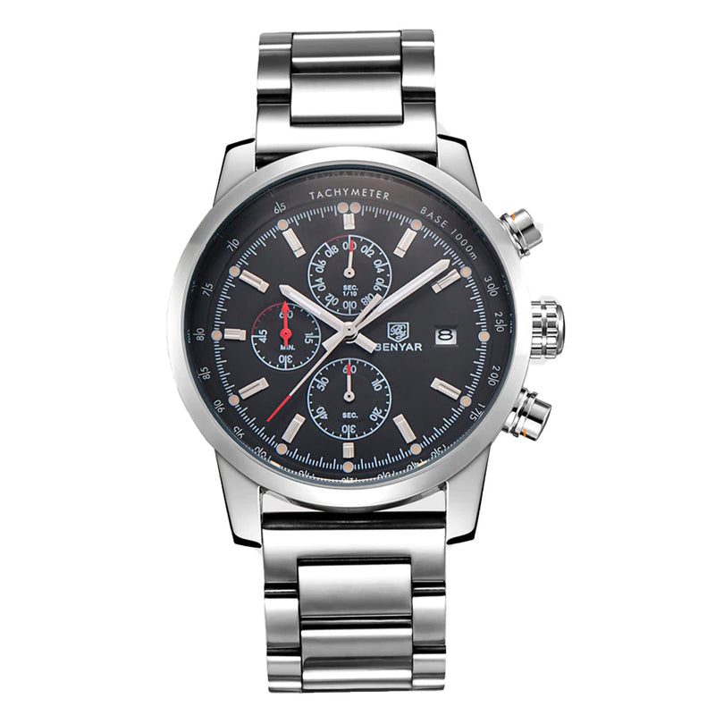 RELOJ BENYAR PLATEADO 5102 
ELEGANTE PARA HOMBRE - COLOMBIA 