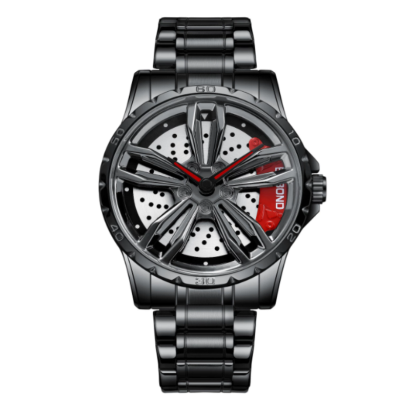 Reloj Binbond Casual Acero Negro Automóvil BIN-1 D001-SBR para Hombre