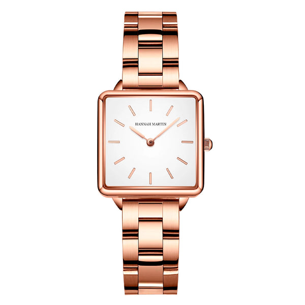 Reloj Hannah Martin Elegante Rosado Dorado HAN-30 HM-108 para Mujer.