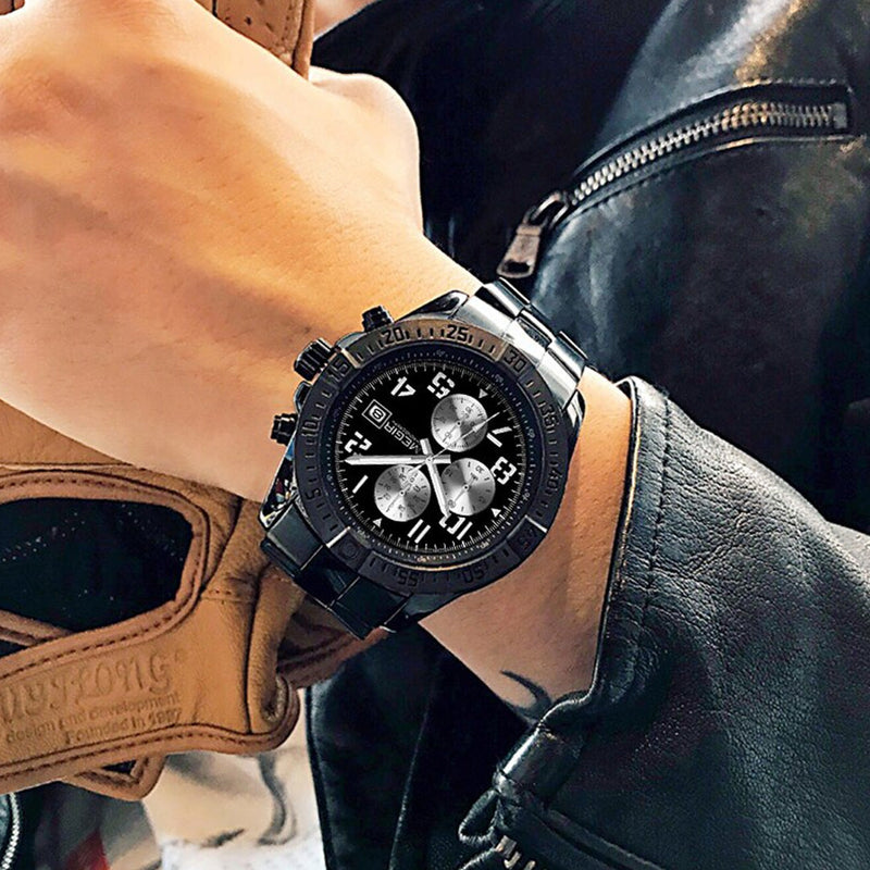 RELOJ MEGIR 2030 NEGRO 
MEG-34 DISEÑO EXCLUSIVO PARA HOMBRE