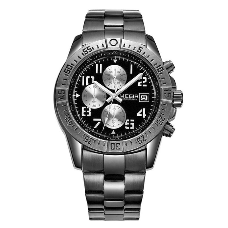 RELOJ MEGIR 2030 NEGRO 
MEG-34 DISEÑO EXCLUSIVO PARA HOMBRE