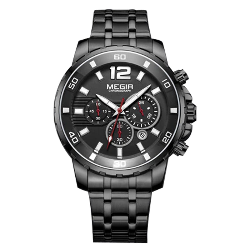 Reloj Megir Acero Casual Elegante Negro MEG-42 2068-DB para Hombre