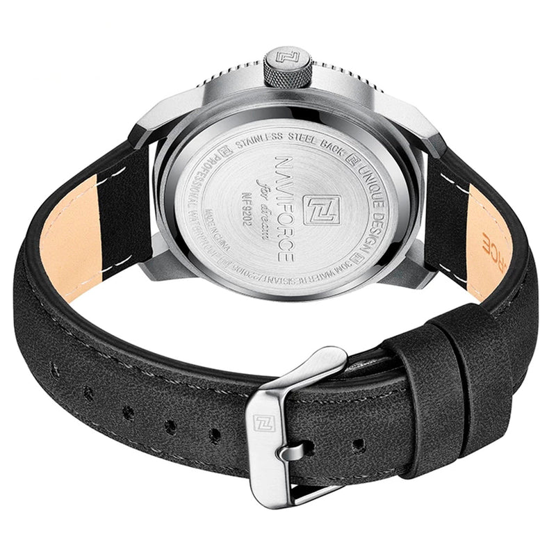 RELOJ NAVIFORCE CUERO NEGRO 
ORIGINAL PARA HOMBRE